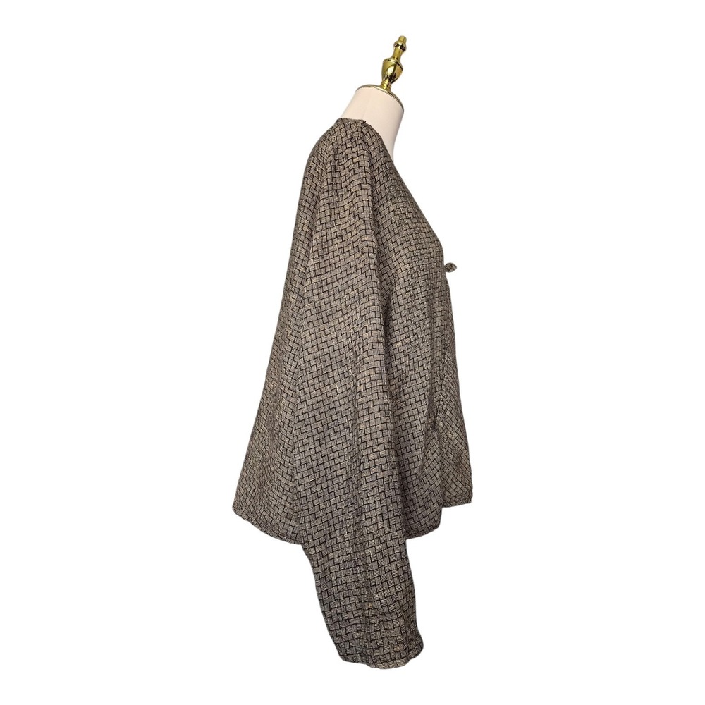 Flax by Jeanne Engelhart‎ Linen Jacket Top L Oversized Button Front Lagenlook - Picture 3 of 5